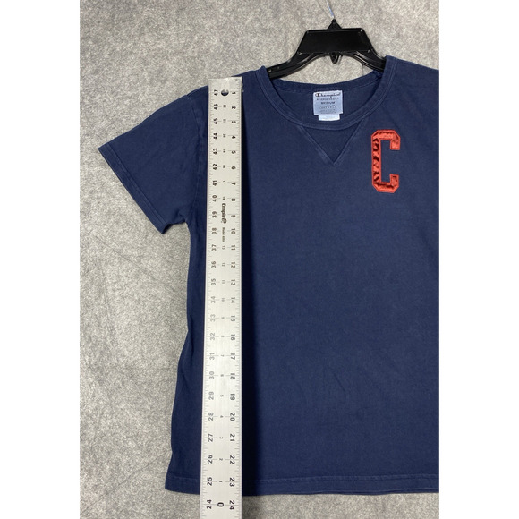 Champion Shirt Womens Medium Navy Red Reverse Weave Short Sleeve - Picture 3 of 9